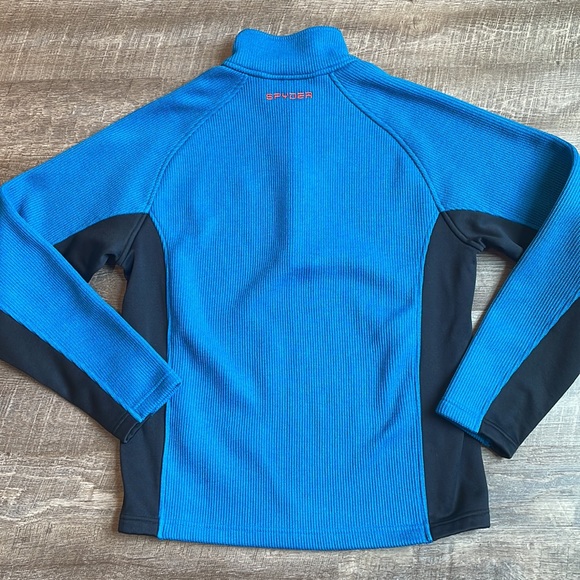 Spyder Men’s Outbound Quarter Zip Pullover Blue and Black Sweater—Men’s Size S - Picture 7 of 11